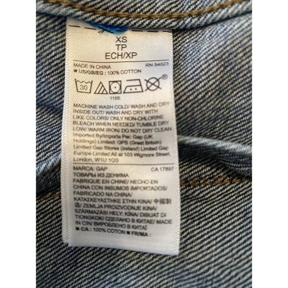 GAP Womens Icon Saddle Blue Denim Long Sleeve Cotton Pockets Jean Jacket Size XS - Picture 8 of 10